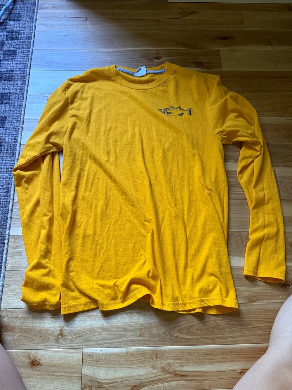 Men's Long-Sleeve Yellow Crewneck Shirt